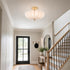 Siracusa Modern Gold Milky Crackle Glass 3-Light Semi-Flush Mount Ceiling Light