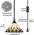 Ragusa Tiffany Style Plug-In Stained Glass Cone Pendant Light