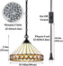 Noto Tiffany Style Plug-In Stained Glass Pendant Light