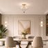 Trapani Gold 3-Light Semi-Flush Mount Ceiling Light with Art Glass Shade