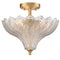 Trapani Gold 3-Light Semi-Flush Mount Ceiling Light with Art Glass Shade