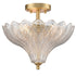 Trapani Gold 3-Light Semi-Flush Mount Ceiling Light with Art Glass Shade