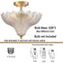 Trapani Gold 3-Light Semi-Flush Mount Ceiling Light with Art Glass Shade
