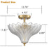 Trapani Gold 3-Light Semi-Flush Mount Ceiling Light with Art Glass Shade