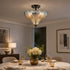 Tropea Black 3-Light Semi-Flush Mount Ceiling Light with Blue-to-Amber Art Glass Shade