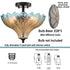 Tropea Black 3-Light Semi-Flush Mount Ceiling Light with Blue-to-Amber Art Glass Shade