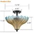 Tropea Black 3-Light Semi-Flush Mount Ceiling Light with Blue-to-Amber Art Glass Shade
