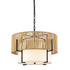 Matera Boho Rattan 4-Light Drum Pendant Light with Handwoven Rope Shade