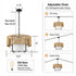 Matera Boho Rattan 4-Light Drum Pendant Light with Handwoven Rope Shade