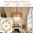 Matera Boho Rattan 4-Light Drum Pendant Light with Handwoven Rope Shade