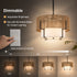 Matera Boho Rattan 4-Light Drum Pendant Light with Handwoven Rope Shade