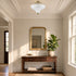 Alberobello 2-Light Gold Semi-Flush Mount Ceiling Light with Frosted Glass Shade