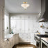 Alberobello 2-Light Gold Semi-Flush Mount Ceiling Light with Frosted Glass Shade