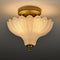 Alberobello 2-Light Gold Semi-Flush Mount Ceiling Light with Frosted Glass Shade