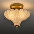 Alberobello 2-Light Gold Semi-Flush Mount Ceiling Light with Frosted Glass Shade
