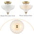 Alberobello 2-Light Gold Semi-Flush Mount Ceiling Light with Frosted Glass Shade