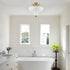 Alberobello 2-Light Gold Semi-Flush Mount Ceiling Light with Frosted Glass Shade