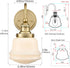 Gallipoli Vintage Milk Glass Wall Sconce with Schoolhouse Shade in Brass