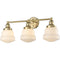 Trani 3-Light Gold Milk Glass Bathroom Vanity Light