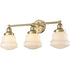 Trani 3-Light Gold Milk Glass Bathroom Vanity Light