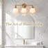 Trani 3-Light Gold Milk Glass Bathroom Vanity Light