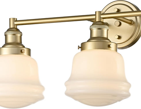 Trani 3-Light Gold Milk Glass Bathroom Vanity Light