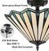 Taormina 3-Light Tiffany Stained Glass Semi-Flush Mount Ceiling Light