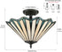 Taormina 3-Light Tiffany Stained Glass Semi-Flush Mount Ceiling Light