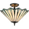 Taormina 3-Light Tiffany Stained Glass Semi-Flush Mount Ceiling Light