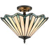 Taormina 3-Light Tiffany Stained Glass Semi-Flush Mount Ceiling Light