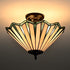 Taormina 3-Light Tiffany Stained Glass Semi-Flush Mount Ceiling Light