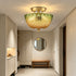 Maratea 2-Light Gold Semi-Flush Mount Ceiling Light with Green & Amber Glass Shade