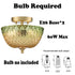 Maratea 2-Light Gold Semi-Flush Mount Ceiling Light with Green & Amber Glass Shade