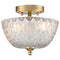 Asolo 2-Light Gold Semi-Flush Mount Ceiling Light with Clear Glass Shade