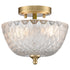 Asolo 2-Light Gold Semi-Flush Mount Ceiling Light with Clear Glass Shade