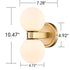 Bergamo Mid-Century Modern Plug-In 2-Light Gold Wall Sconce with Milk Glass Shade