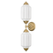 Montalcino Vintage 2-Light Milk Glass Wall Sconce in Brass