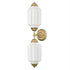 Montalcino Vintage 2-Light Milk Glass Wall Sconce in Brass