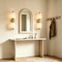 Montalcino Vintage 2-Light Milk Glass Wall Sconce in Brass