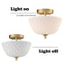 Volterra 2-Light Gold Semi-Flush Mount Ceiling Light with Diamond-Embossed Frosted Glass Shade