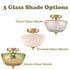 Volterra 2-Light Gold Semi-Flush Mount Ceiling Light with Diamond-Embossed Frosted Glass Shade