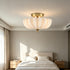 Cortona Modern 3-Light Gold Flush Mount Ceiling Light with Milk Glass Shade
