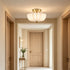 Cortona Modern 3-Light Gold Flush Mount Ceiling Light with Milk Glass Shade