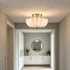 Cortona Modern 3-Light Gold Flush Mount Ceiling Light with Milk Glass Shade