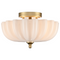 Cortona Modern 3-Light Gold Flush Mount Ceiling Light with Milk Glass Shade