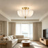 Cortona Modern 3-Light Gold Flush Mount Ceiling Light with Milk Glass Shade