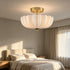 Spoleto Modern 3-Light Brass Semi-Flush Mount Ceiling Light with Milk Glass Shade