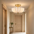Spoleto Modern 3-Light Brass Semi-Flush Mount Ceiling Light with Milk Glass Shade