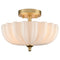 Spoleto Modern 3-Light Brass Semi-Flush Mount Ceiling Light with Milk Glass Shade
