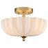 Spoleto Modern 3-Light Brass Semi-Flush Mount Ceiling Light with Milk Glass Shade